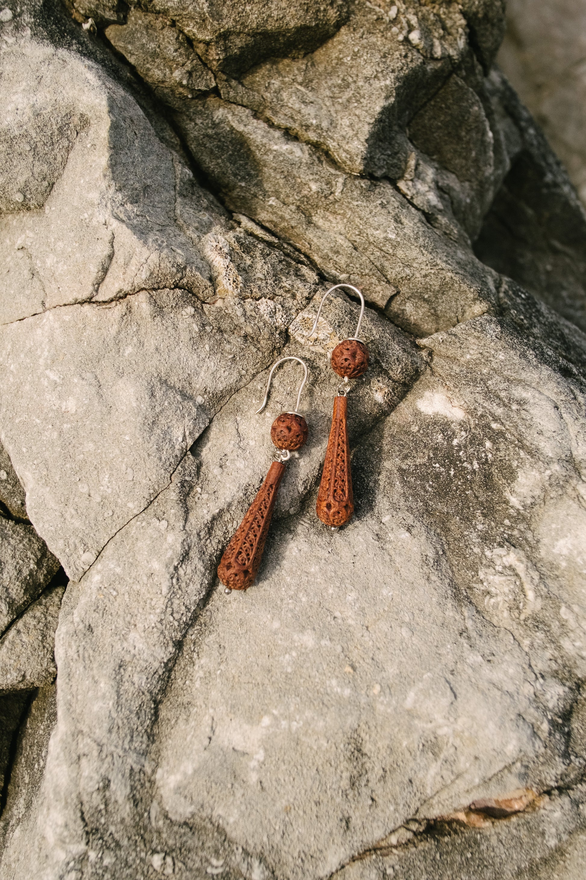Pendentes de fuso ou maza de bubinga