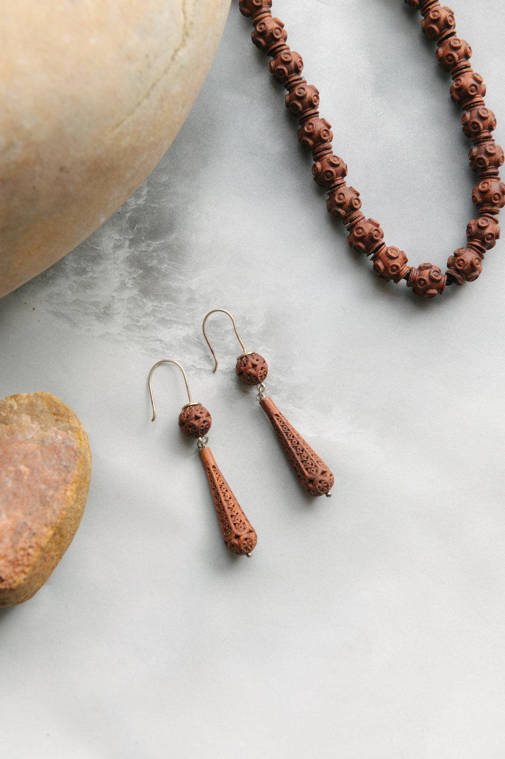 Pendentes de fuso ou maza de bubinga