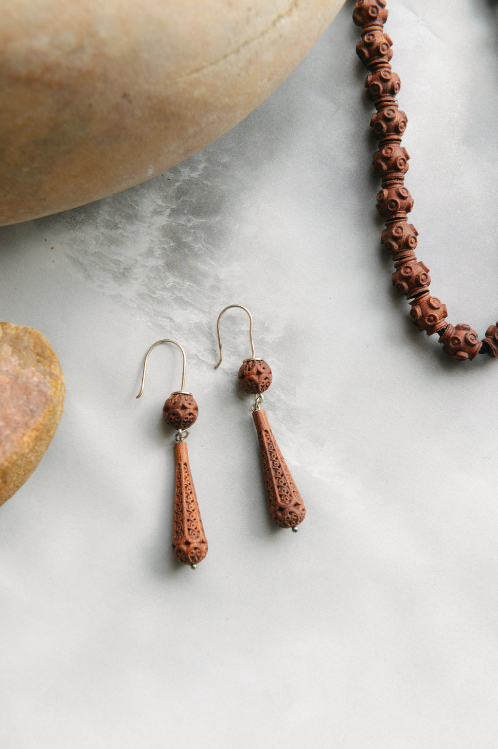 Pendentes de fuso ou maza de bubinga